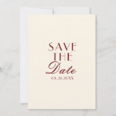 Classy Burgundy Cream Fancy Old Money Wedding Save The Date (Vorderseite)