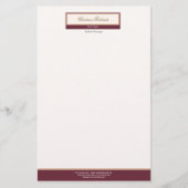 Classy Burgundy Ivory Briefpapier (Vorderseite)
