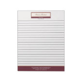 Classy Burgundy Ivory Lined Notizblock (Rotiert)