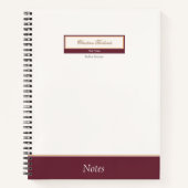 Classy Burgundy Ivory Notizblock (Vorderseite)