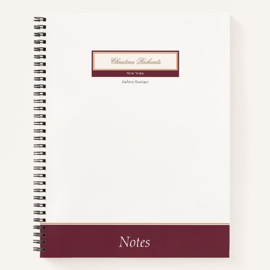 Classy Burgundy Ivory Notizblock (Vorderseite)