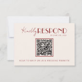 Classy Burgundy Ivory Old Money Timeless Wedding RSVP Karte (Vorderseite)