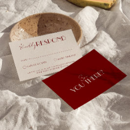 Classy Burgundy Ivory Old Money Timeless Wedding RSVP Karte