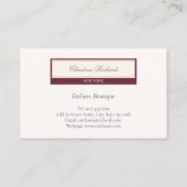 Classy Burgundy Ivory Visitenkarte (Rückseite)