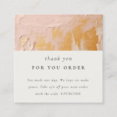 Classy Bush Pink Gold Öl Farbe Textur Danke Quadratische Visitenkarte (Vorderseite)