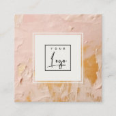 Classy Bush Pink Gold Öl Farbe Textur Logo Quadratische Visitenkarte (Vorderseite)