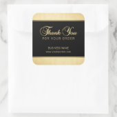 Classy Business Beruflich Vielen Dank Gold Black Quadratischer Aufkleber (Tasche)