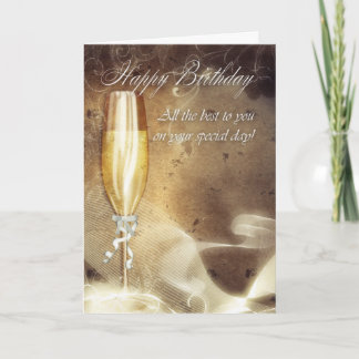 Classy Business Birthday Card - Champagner Karte