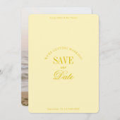 Classy Butter Yellow Elegant Save the Date Card (Vorne/Hinten)