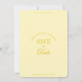 Classy Butter Yellow Elegant Save the Date Card (Vorderseite)
