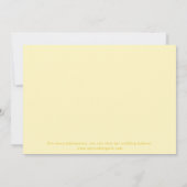Classy Butter Yellow Elegant Save the Date Card (Rückseite)