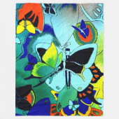 Classy Butterfly Collage Springtime-Fleece Fleecedecke (Vorderseite)