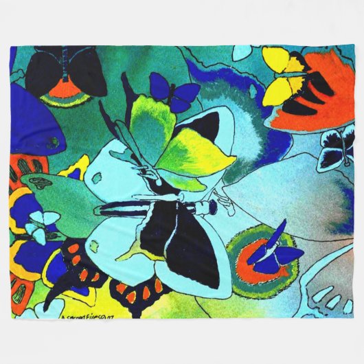 Classy Butterfly Collage Springtime-Fleece Fleecedecke (Vorderseite (Horizontal))
