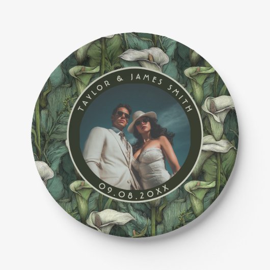 Classy Calle Lilies Tellers für Hochzeitsfeier Pappteller (Vorderseite)