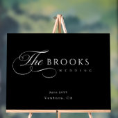 Classy Calligraphic Black Wedding Acrylschild (Neutral)