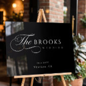 Classy Calligraphic Black Wedding Acrylschild