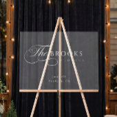 Classy Calligraphic Translucent Wedding Acrylschild