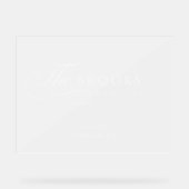 Classy Calligraphic Translucent Wedding Acrylschild (Vorderseite)