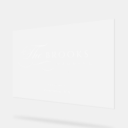 Classy Calligraphic Translucent Wedding Acrylschild (Winkel)