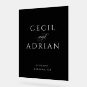 Classy Calligraphy Black Wedding Acrylschild (Winkel)