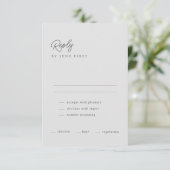 Classy Calligraphy Light Gray Wedding RSVP Card Einladung (Stehend Vorderseite)