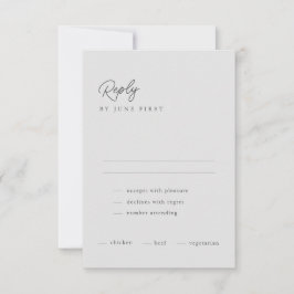 Classy Calligraphy Light Gray Wedding RSVP Card Einladung