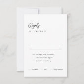 Classy Calligraphy Schwarz-weiß Wedding RSVP Card Einladung (Vorderseite)