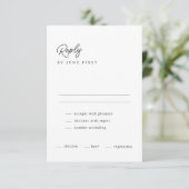 Classy Calligraphy Schwarz-weiß Wedding RSVP Card Einladung (Stehend Vorderseite)