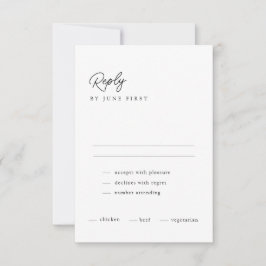 Classy Calligraphy Schwarz-weiß Wedding RSVP Card Einladung
