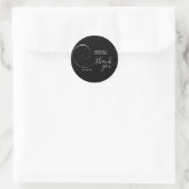 Classy Calligraphy Script Black Wedding Vielen Dan Runder Aufkleber (Tasche)