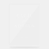 Classy Calligraphy Semi Transparent Wedding Acrylschild (Vorderseite)