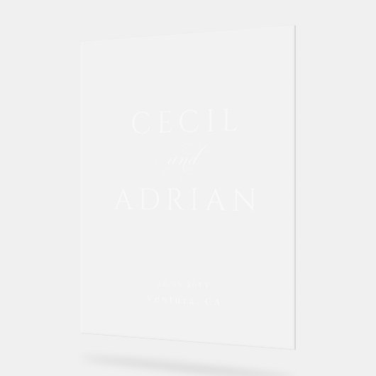 Classy Calligraphy Semi Transparent Wedding Acrylschild (Winkel)