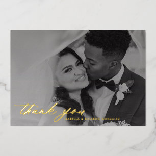 Classy Calligraphy Wedding Foto Vielen Dank Folieneinladung