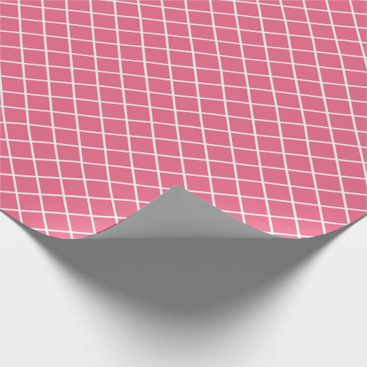Classy Candy Pink Red White Karo Pattern Geschenkpapier (Ecke)
