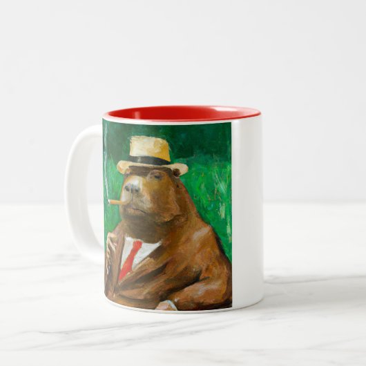 Classy Capybara Zweifarbige Tasse (Vorderseite Links)