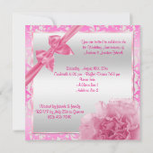 Classy Carnation & Bow 1. Hochzeitstag Einladung (Rückseite)