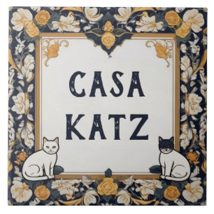 Classy Cat Custom House Name Plate Signature Plaqu Fliese