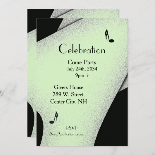 Classy Celebration Party Grüne Einladung 5"x 7" (Vorne/Hinten)