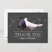 Classy Chalkboard Herr und Frau Birds Vielen Dank Postkarte (Vorne/Hinten)