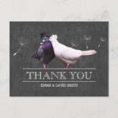 Classy Chalkboard Herr und Frau Birds Vielen Dank Postkarte (Vorderseite)