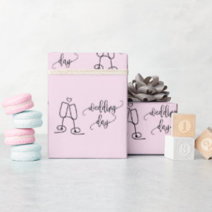 Classy Champagne Brillen Hochzeitstag Rosa Nahtlos Geschenkpapier