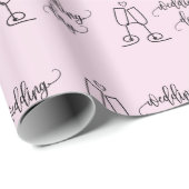 Classy Champagne Brillen Hochzeitstag Rosa Nahtlos Geschenkpapier (Rolleneckpunkt)