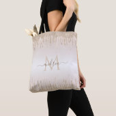 Classy Champagne Glitzer Tropfen Mit Monogramm Nam Tasche (Von Nahem)