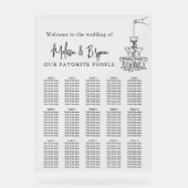 Classy Champagne Tower Wedding Chart Acrylschild (Vorderseite)