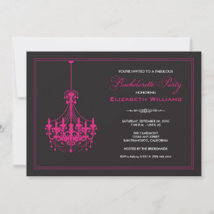 Classy Chandelier Bachelorette Einladung (pink)