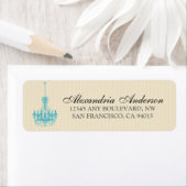 Classy Chandelier Return Address Label (aqua) (Insitu)
