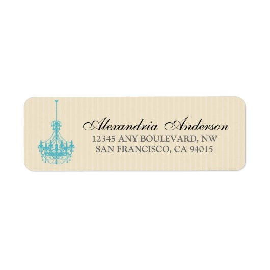 Classy Chandelier Return Address Label (aqua) (Vorne)