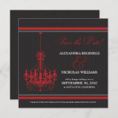 Classy Chandelier Save the Date (schwarz/rot) (Vorne/Hinten)