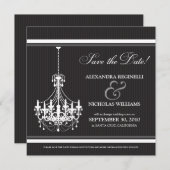 Classy Chandelier Save the Date (schwarz/weiß) (Vorne/Hinten)