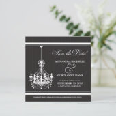 Classy Chandelier Save the Date (schwarz/weiß) (Stehend Vorderseite)